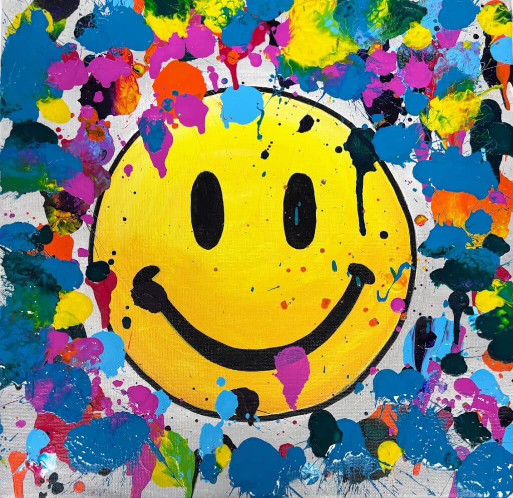 Messy Wearable Art Camp- Smiley Face Splatter Day | Happily Painted